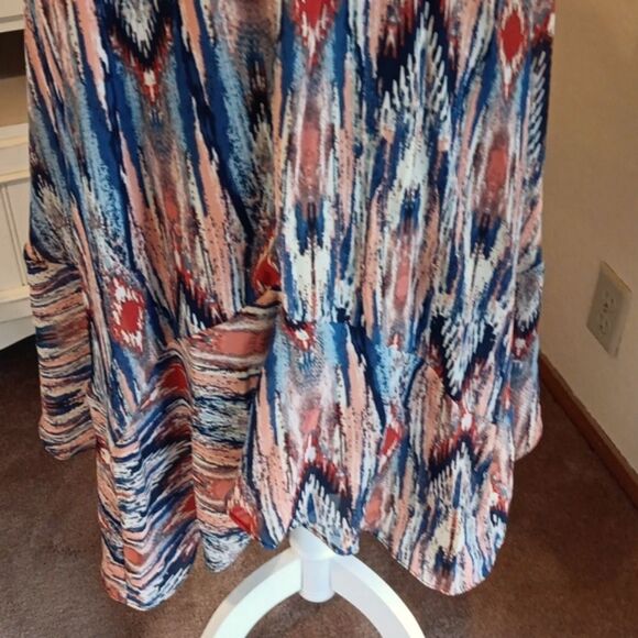 MSK Handkerchief Hem Dress. Boho, Tomato Girl, Y2K - Picture 7 of 11